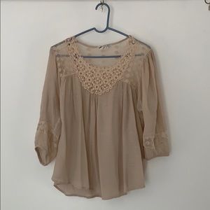 Cream Peasant Style Top